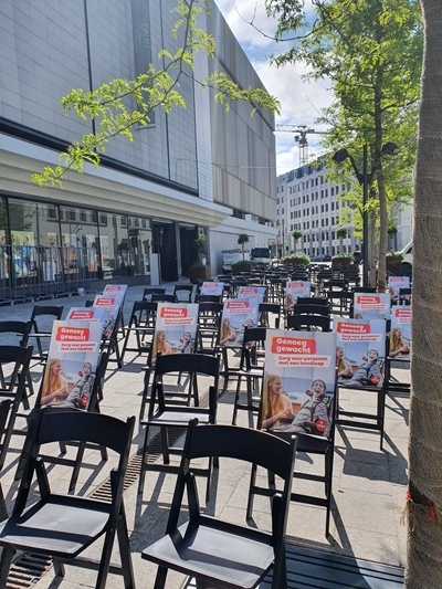 Protestactie tegen de wachtlijsten in hartje Brussel